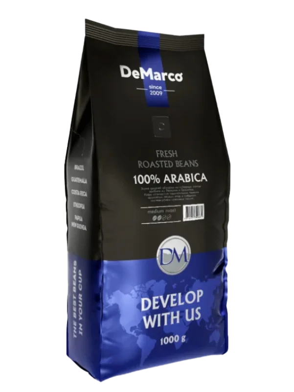 Кофе в зернах De Marco Fresh Roasted Beans "100% Arabica" 1000 г